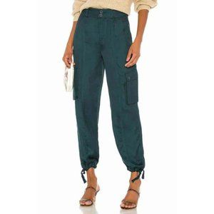 Tularosa Dalary Cargo Pajama Pocket Pants High Waisted Teal Everyday S